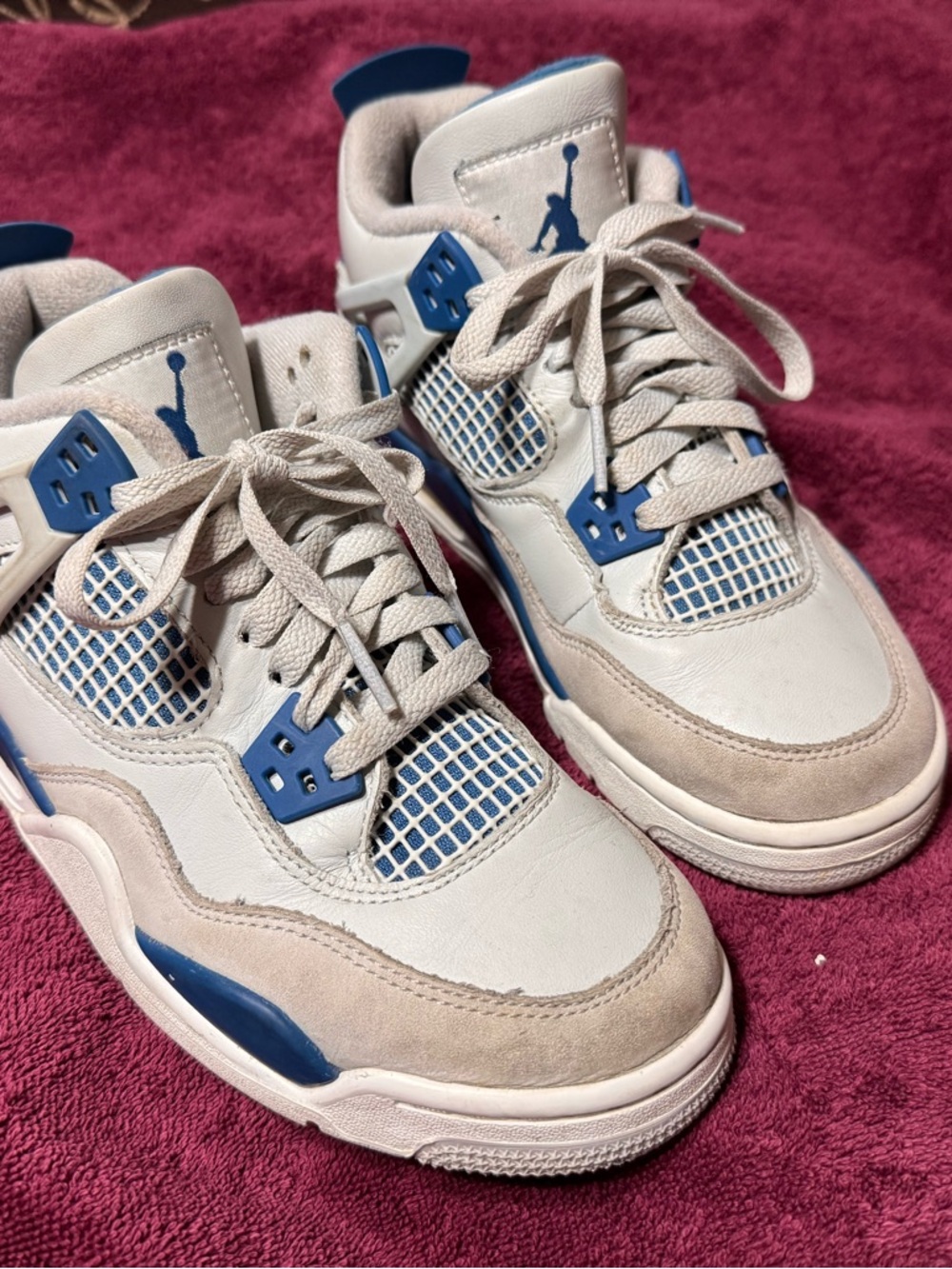 Jordan Retro 4- Blue  Kids Basketball Sneakers